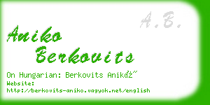 aniko berkovits business card